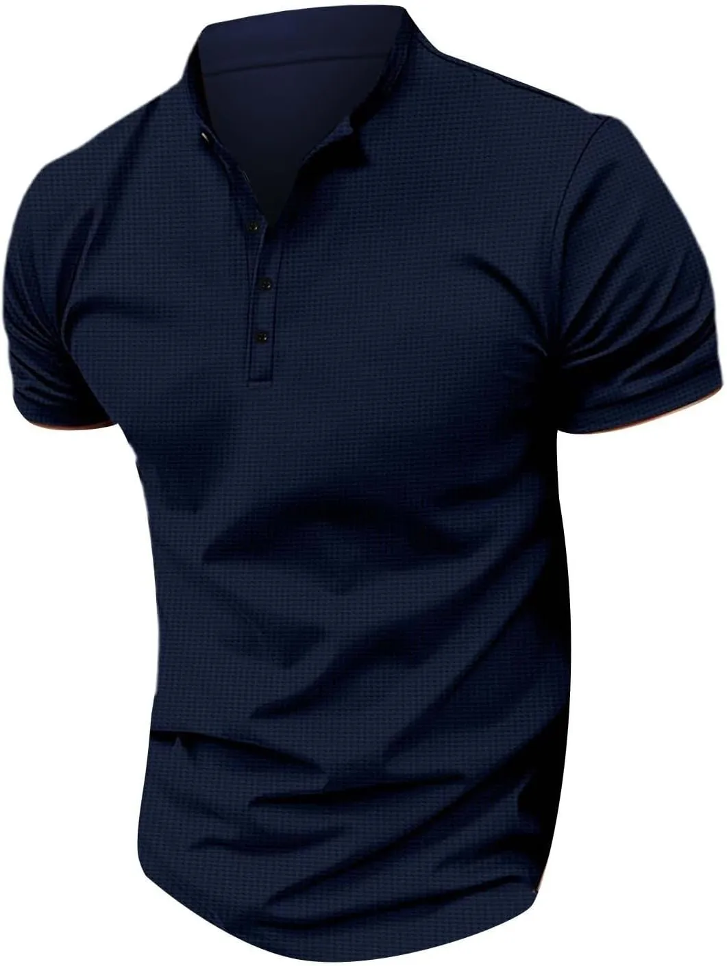 Waffle Polo Shirt for Men, Blade Collar Golf Polo Shirts 2024 Pique Short Sleeve Casual Classic Cotton Tee Shirts