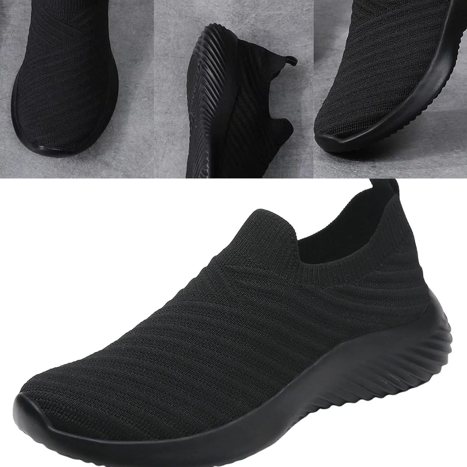 Walking Shoes Women Slip On Knit Mesh Running Sneakers Lightweight Comfort Breathable Sneakers with Arch Support
