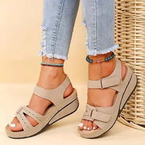 Wedge Sandals for Women 2025,Womens Summer Sandal Orthopedic Comfortable Dressy Open Toe Ankle Strap Platform Beach Casual Slip on Slides