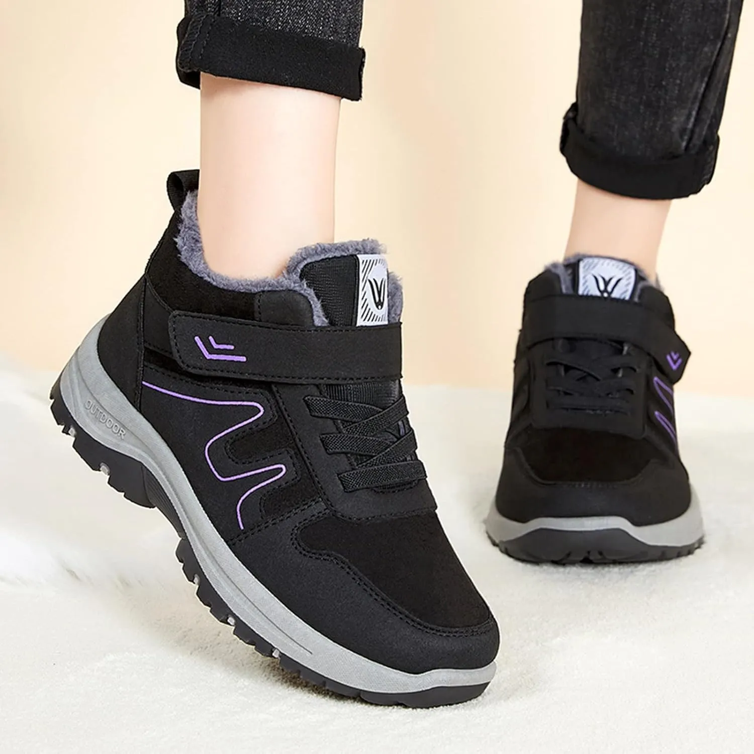 Winter Boots for Women Waterproof Snow Non Slip Womens Winter Fashion 2023 Boots Womens Snow Shoes Waterproof Insulated Zapatos De Nieve Para Mujer Botas Para Nieve De Mujer Sin Cordon