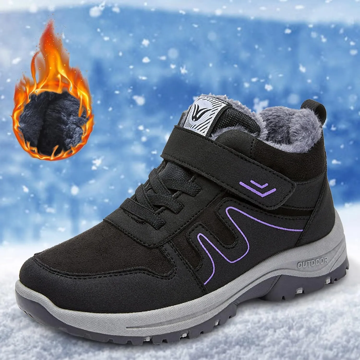 Winter Boots for Women Waterproof Snow Non Slip Womens Winter Fashion 2023 Boots Womens Snow Shoes Waterproof Insulated Zapatos De Nieve Para Mujer Botas Para Nieve De Mujer Sin Cordon