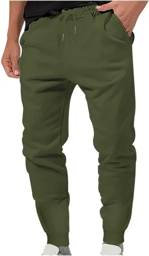 wodceeke Summer Pants for Men Loose Comfy Tapered Trousers Elastic Waist Casual Breathable Running Workout Trousers Slacks