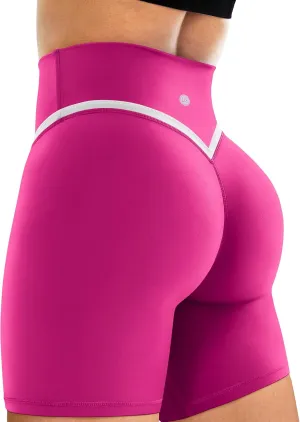 Women Biker Shorts Compression Crossover Seamless Athletic Shorts Running Sportswear