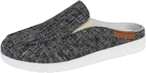 Women Canvas Slip On Lightweight Mule Sneaker Orthopedic Slip-On Loafers Slippers Closed Round Toe Low Top Casual Loafer Comfortable Walking Shoes