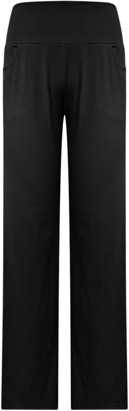 Women Stretch Bootleg Trousers Bootcut Yoga Pants High Waist Flared Leggings Work Pants Solid Color