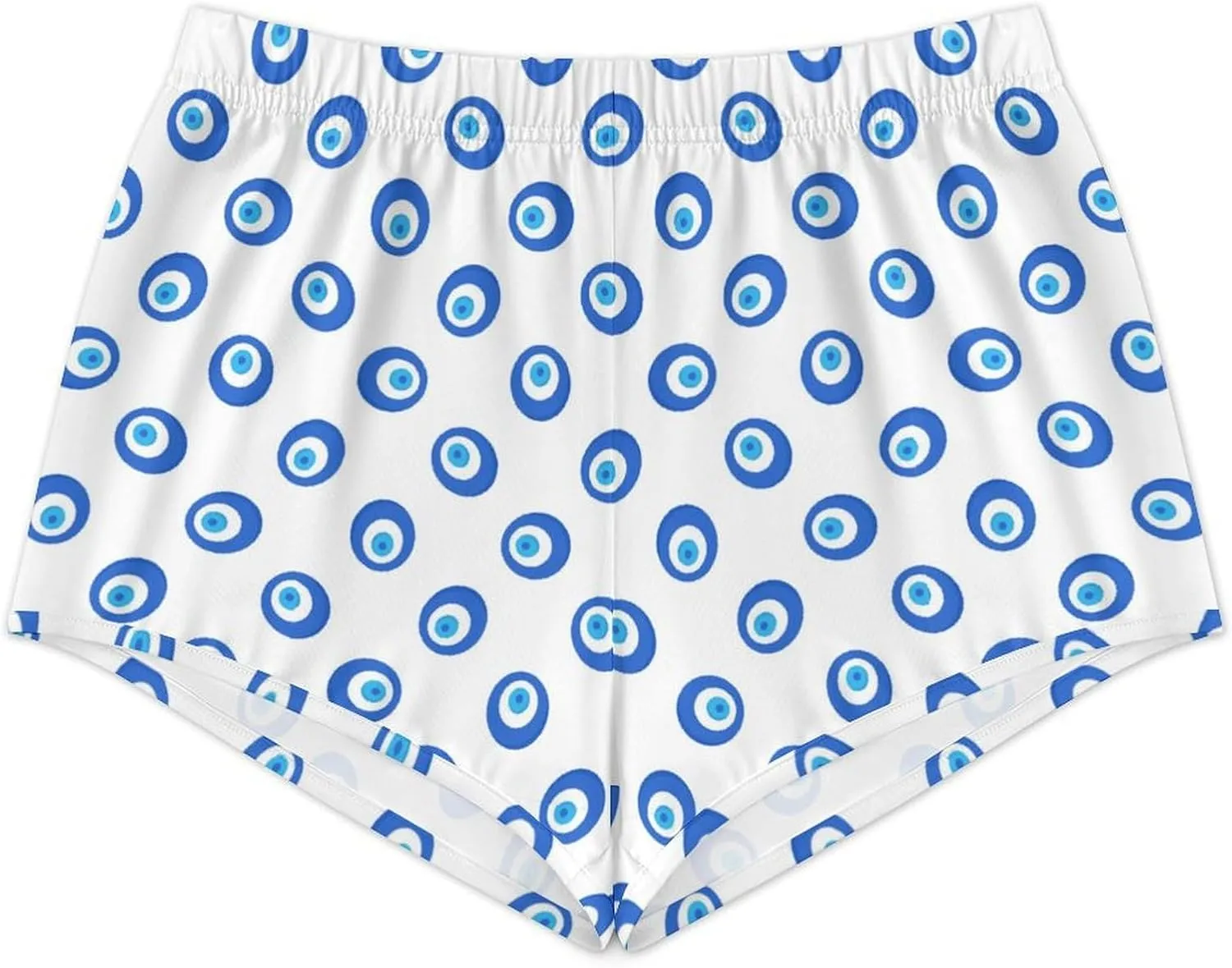 Women's Athletic Shorts High Waisted Running Shorts Many Evil Eye Elastic Workout Shorts