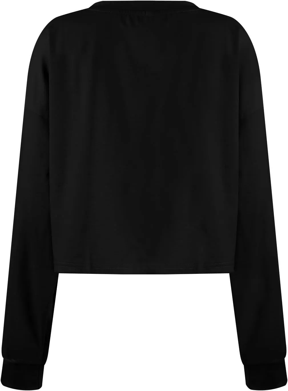 Womens Cropped Sweatshirt Long Sleeve Crewneck Oversized Sweater Tops Casual Comfy Loose Tunic Pullover Preppy Clothes