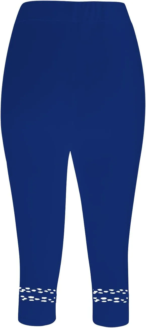 Womens Fitness Athletic Leggings Workout High Waist Yoga Capri Pants Stretch Hollow Cropped Trouser Gym Running Bottoms