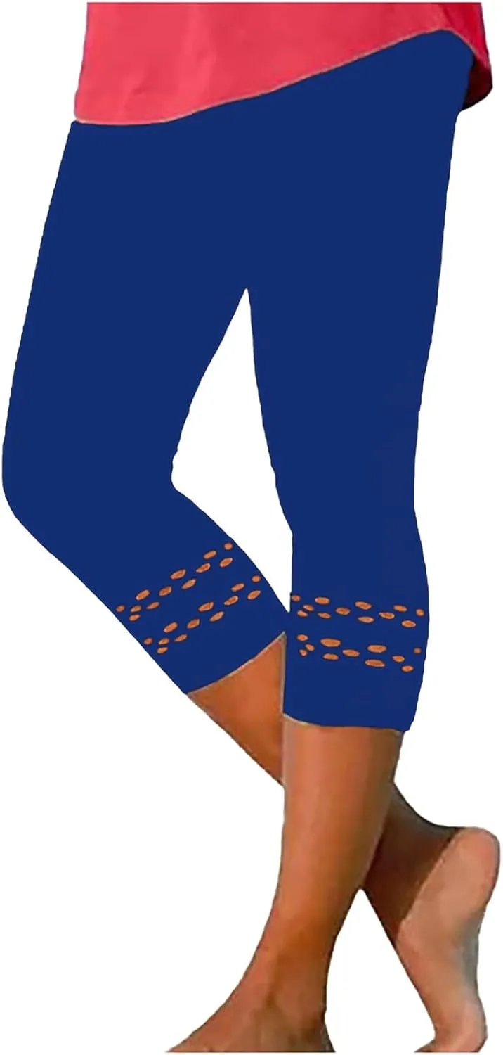 Womens Fitness Athletic Leggings Workout High Waist Yoga Capri Pants Stretch Hollow Cropped Trouser Gym Running Bottoms