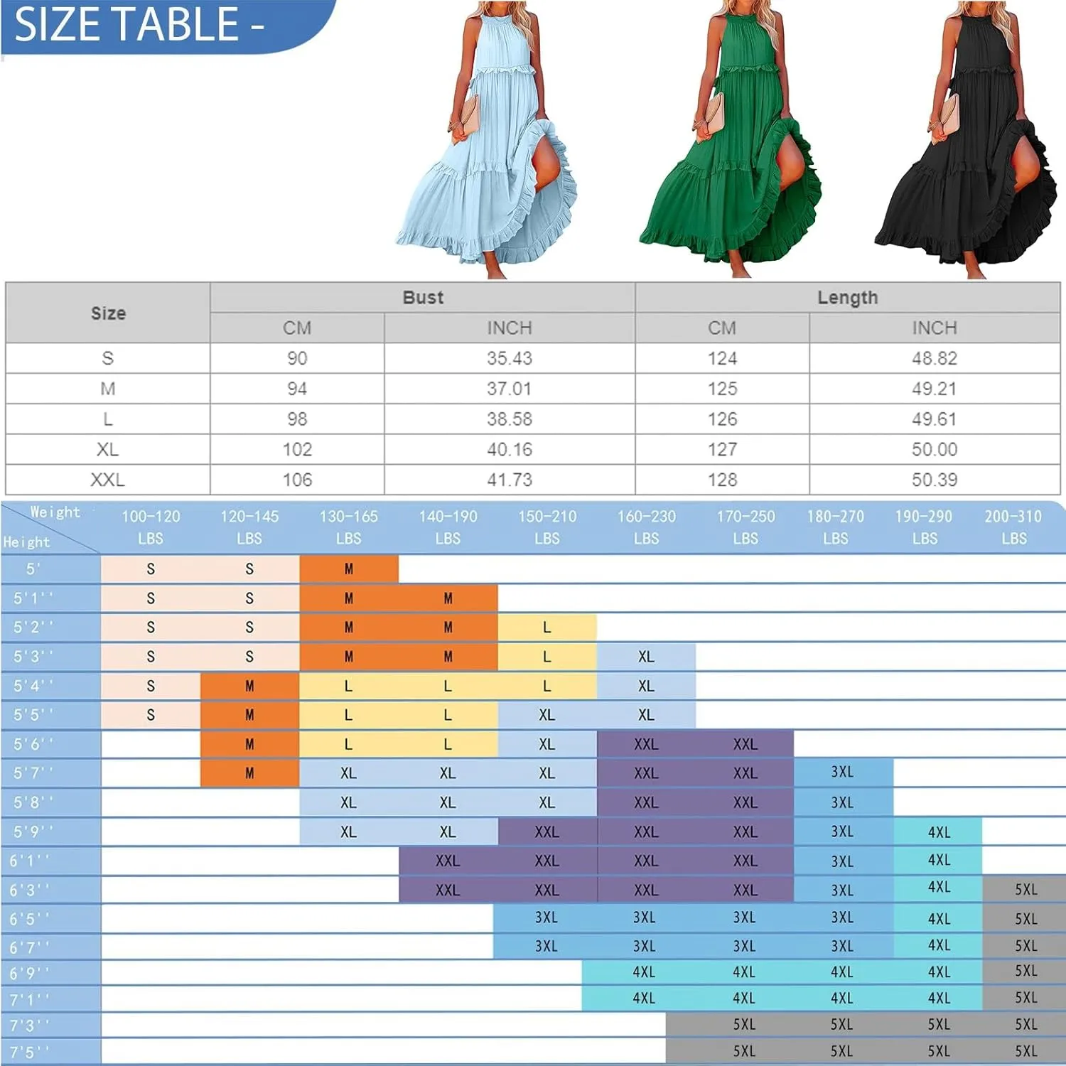 Womens Halter Boho Maxi Dress Summer Sleeveless Flowy Swing Tiered Dress Loose Ruffle Hem Elegant Wedding Guest Dress
