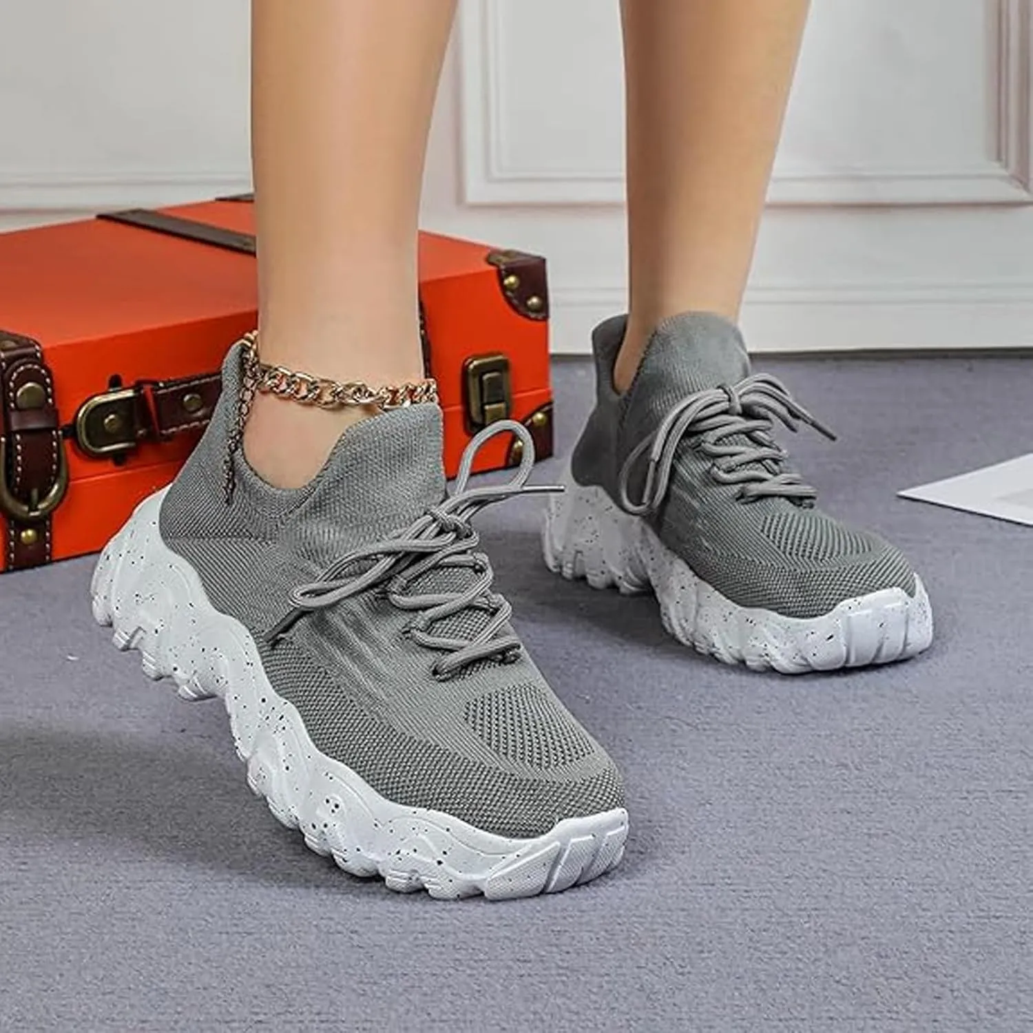 Womens Orthopedic Shoes Hands Free Slip on Walking Shoe Comfotable Casual Sneakers with Arch Support