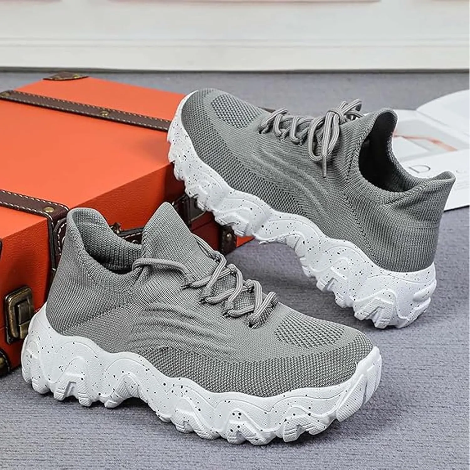 Womens Orthopedic Shoes Hands Free Slip on Walking Shoe Comfotable Casual Sneakers with Arch Support