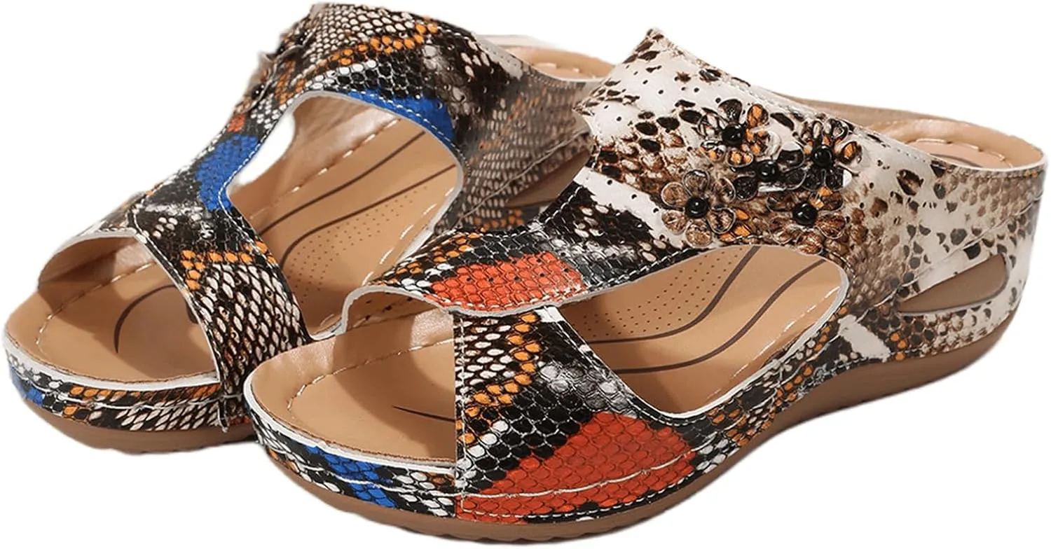 Womens Sandals Comfortable Support Orthopedic Slippers Slides Plantar Fasciitis Dressy Summer Casual Orthotic Flip Flops 2024