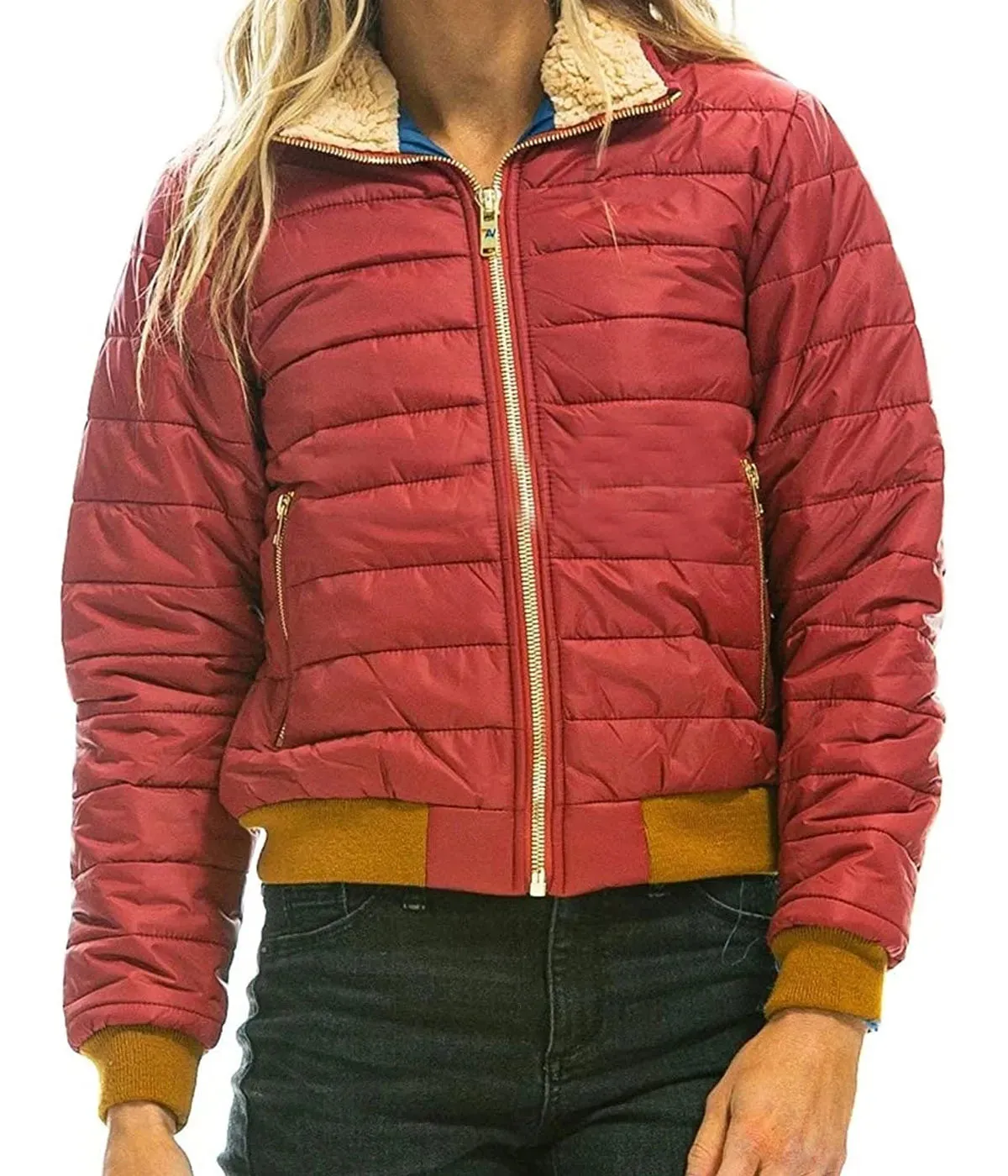 Women’s Satin Rainbow Sunburst Bomber Jacket