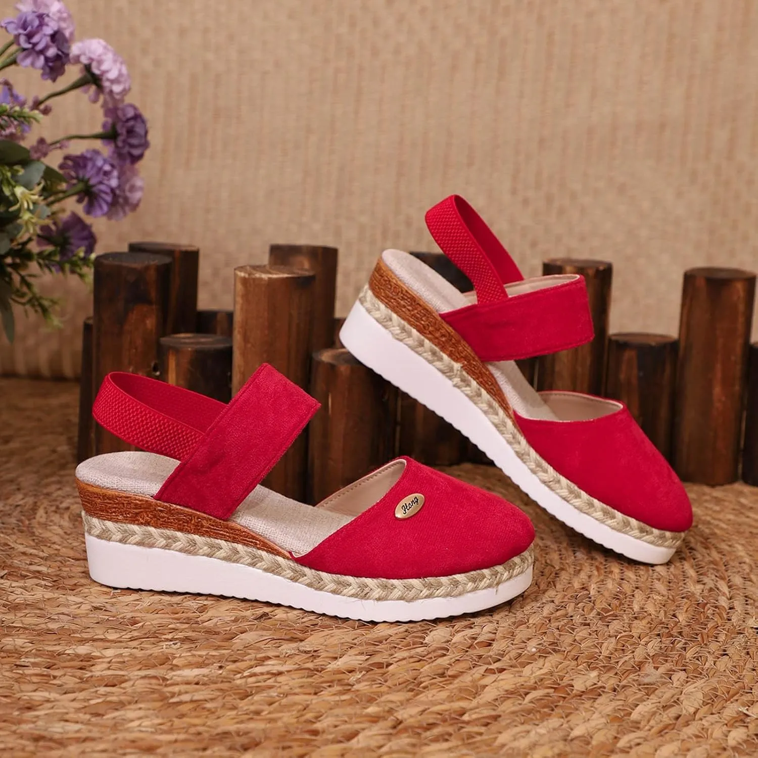 Women's Shoes Wedge High Heel Sandals Solid Color Fashion Sandals