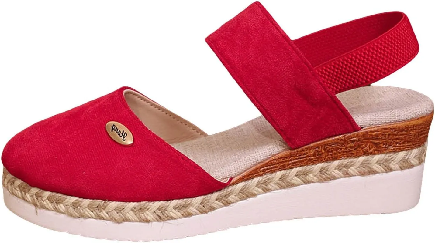 Women's Shoes Wedge High Heel Sandals Solid Color Fashion Sandals