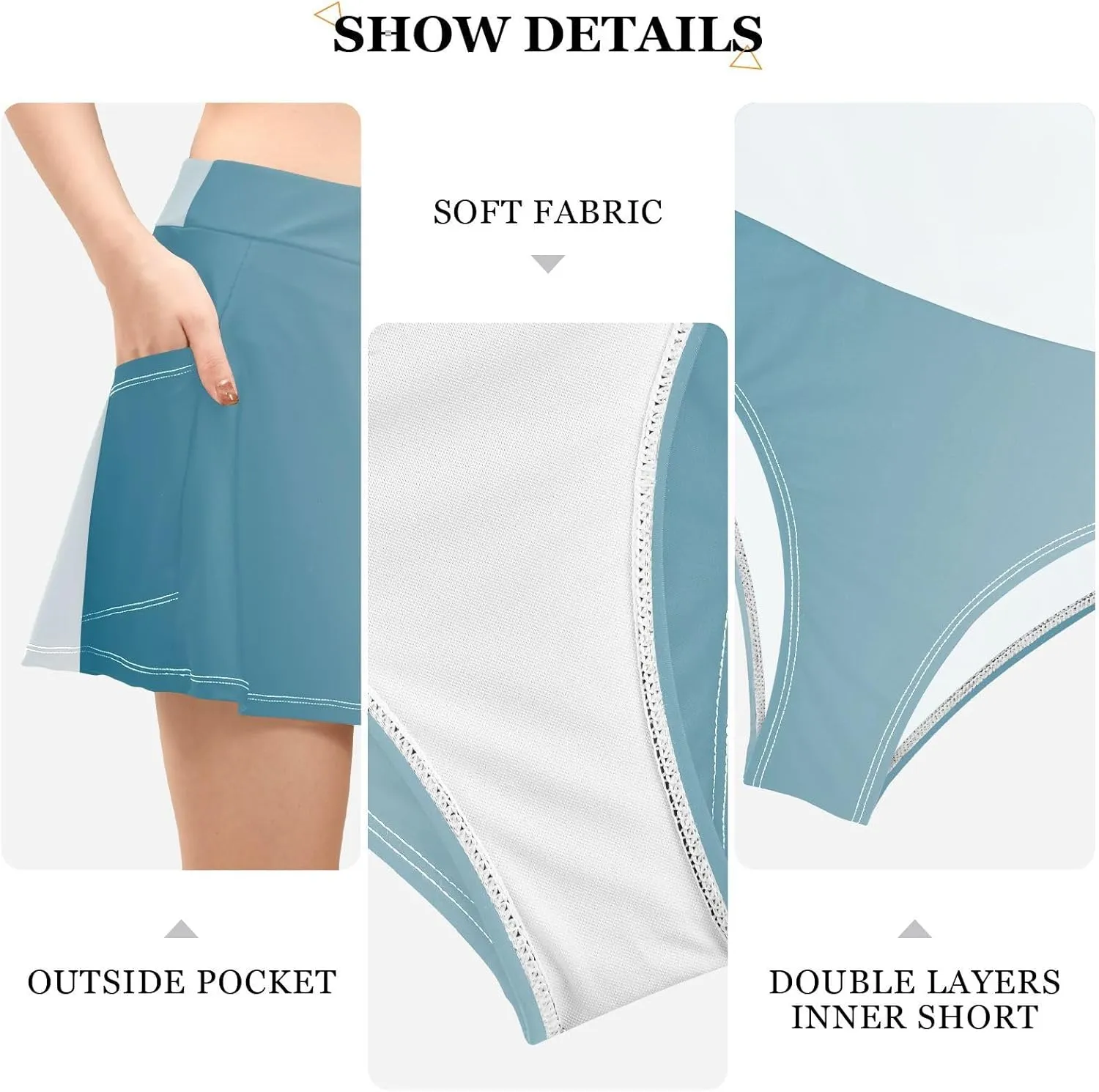Womens Swim Skirts High Waisted Skirted Swim Bottoms for Women Swim Skorts Built in Shorts Period Swim Bottoms