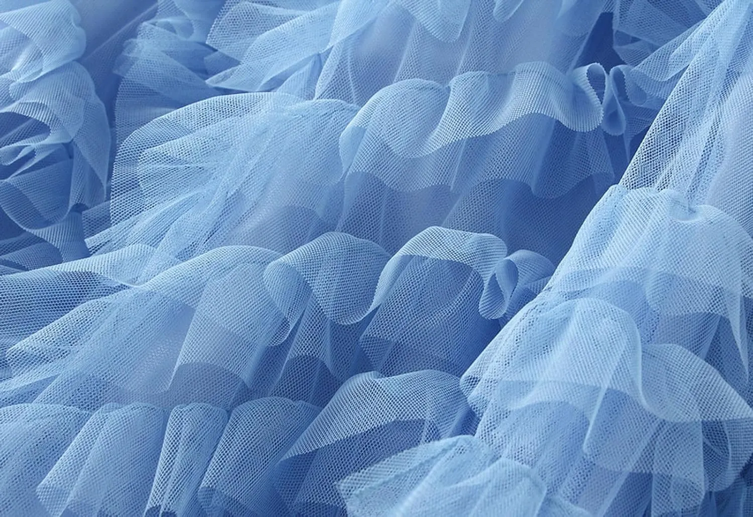 Women's Tulle Skirts Long Fairy Skirt Tiered Ruffles Tutu Puffy Skirt Elastic High Waist A-line Flowy Midi Long Skirt