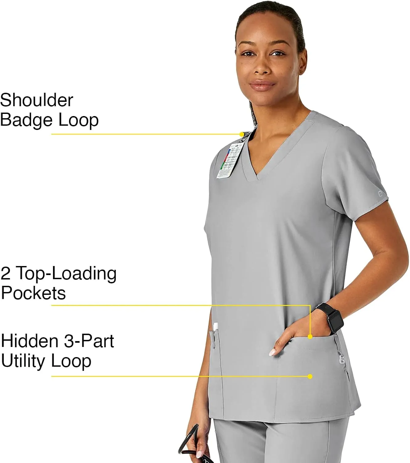 WonderWink Women's Basic V-Neck Top