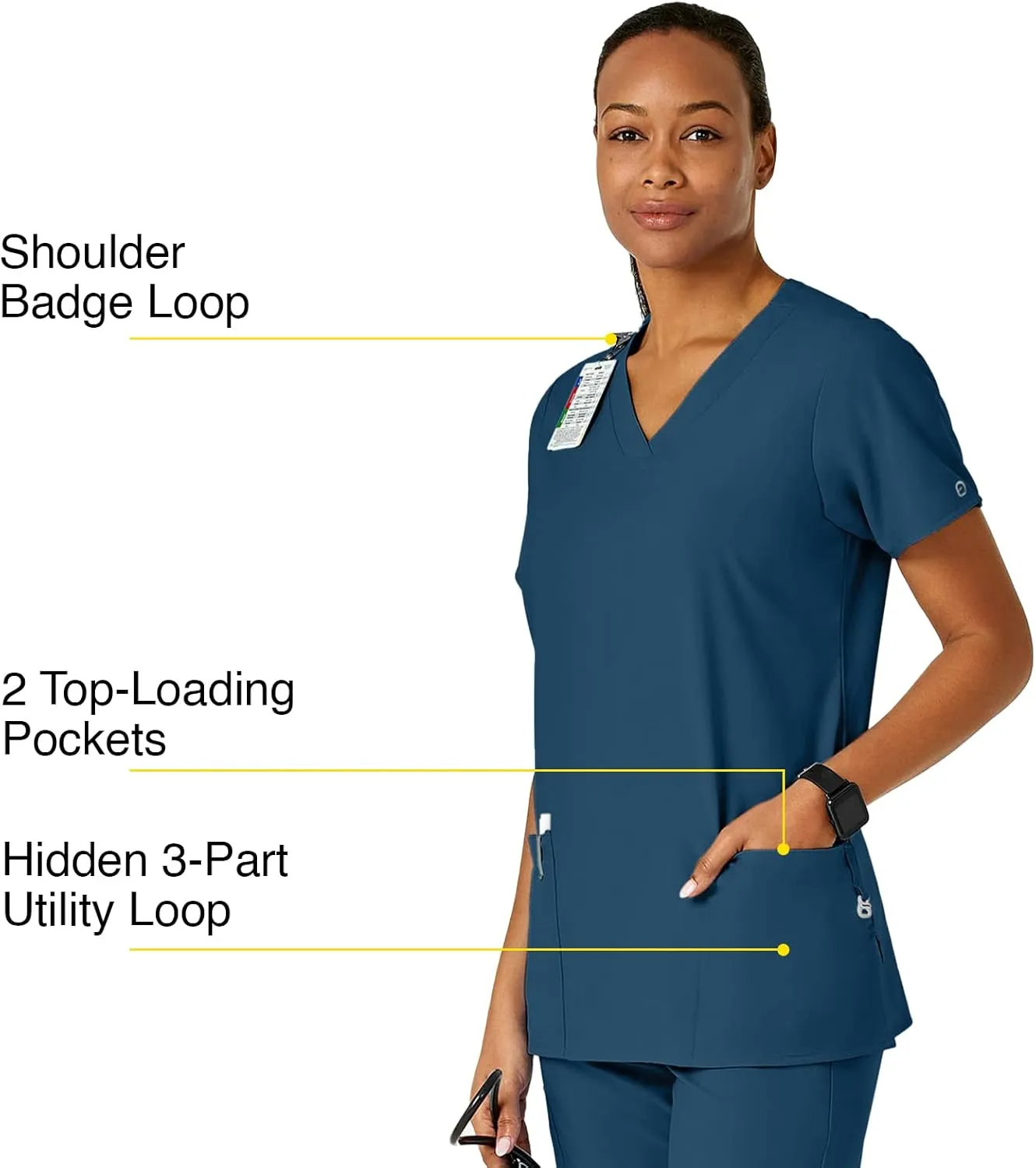 WonderWink Women's Basic V-Neck Top