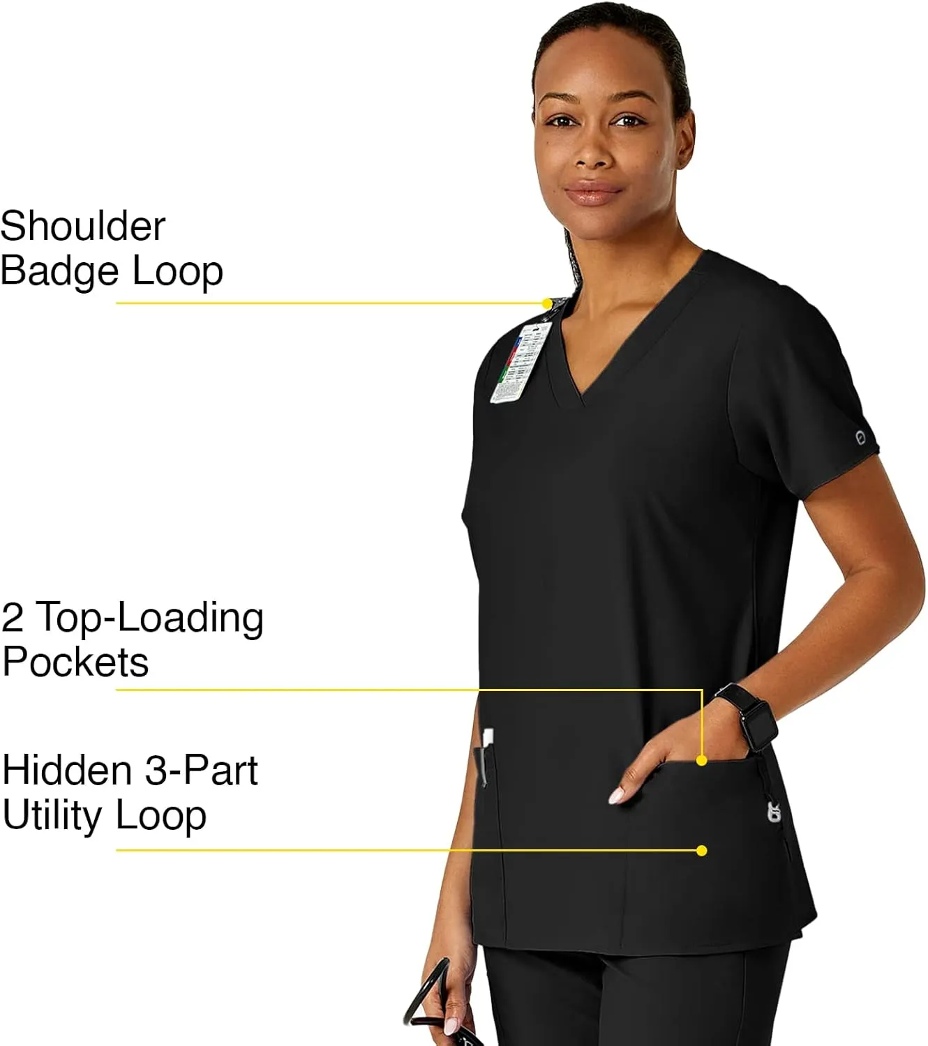 WonderWink Women's Basic V-Neck Top