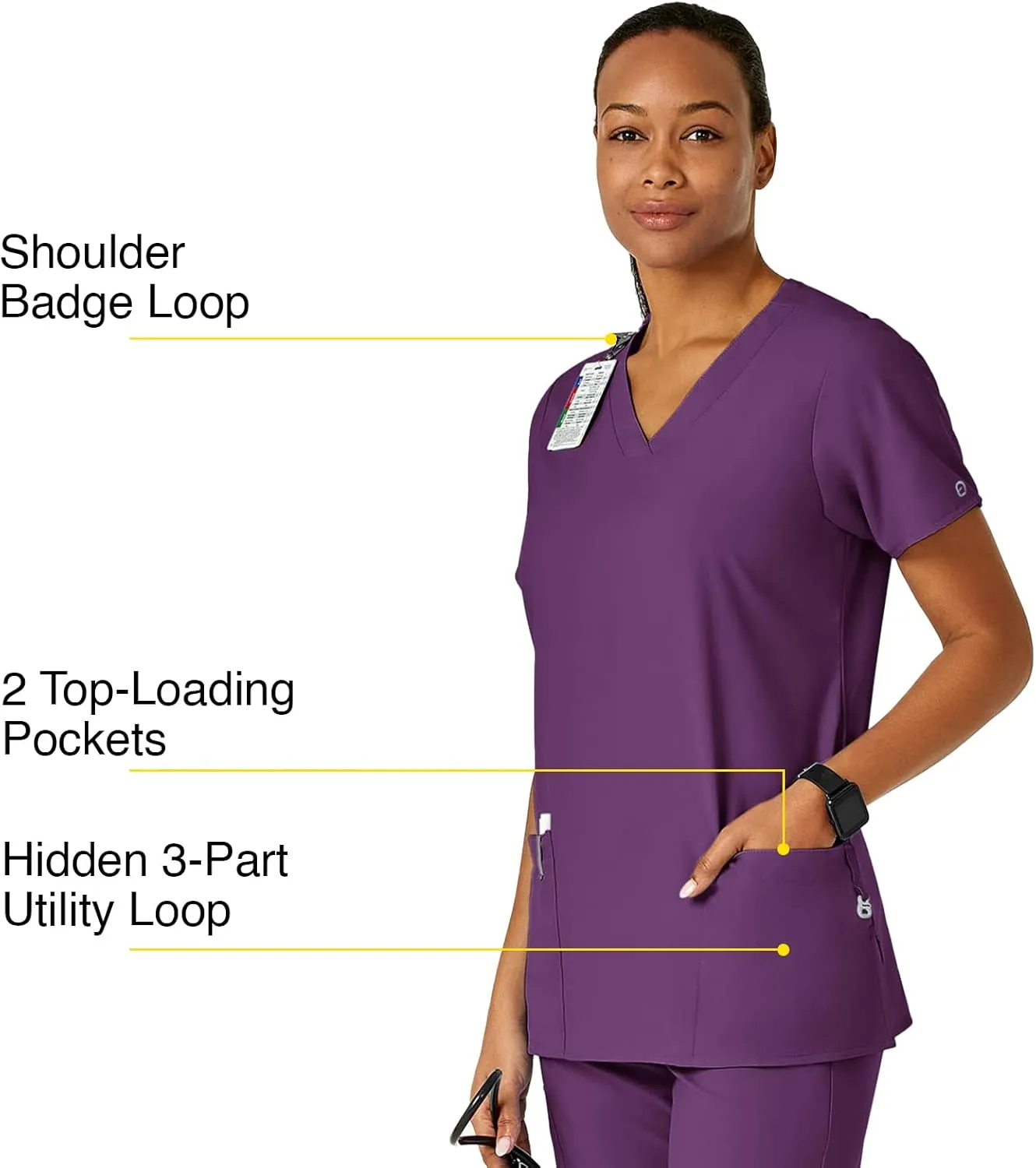 WonderWink Women's Basic V-Neck Top