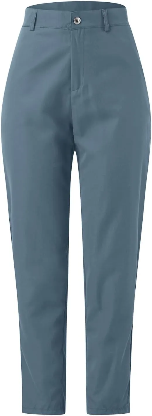 Work Pants for Women High Waist Straight Leg Stretchy Business Office Dressy Casual Trousers Slacks with Pockets