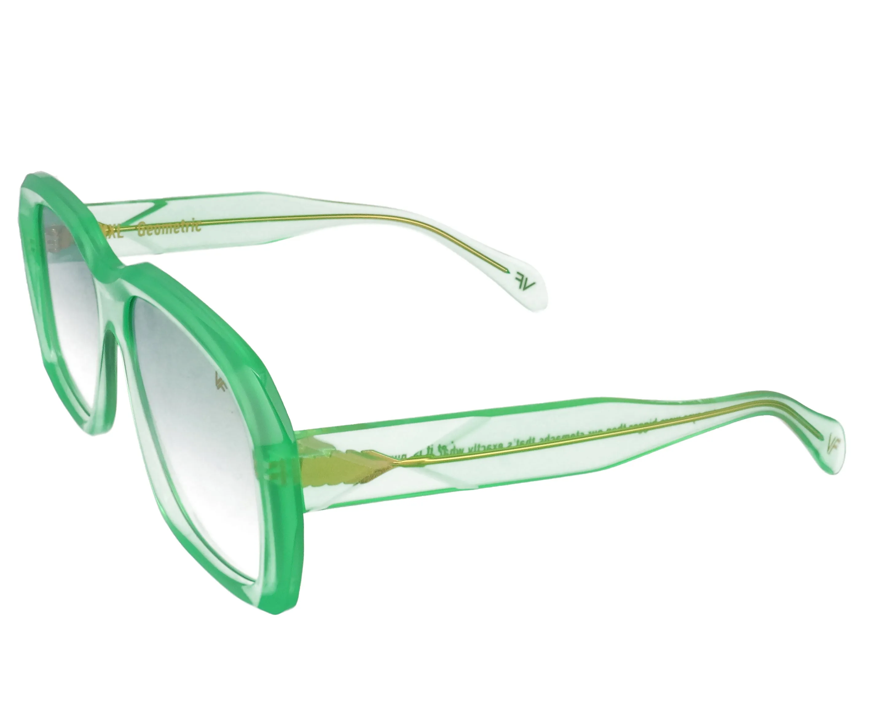 Neon Green XXL Geometric Acetate Sunglasses