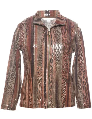 Y2K Animal Print Evening Jacket - S